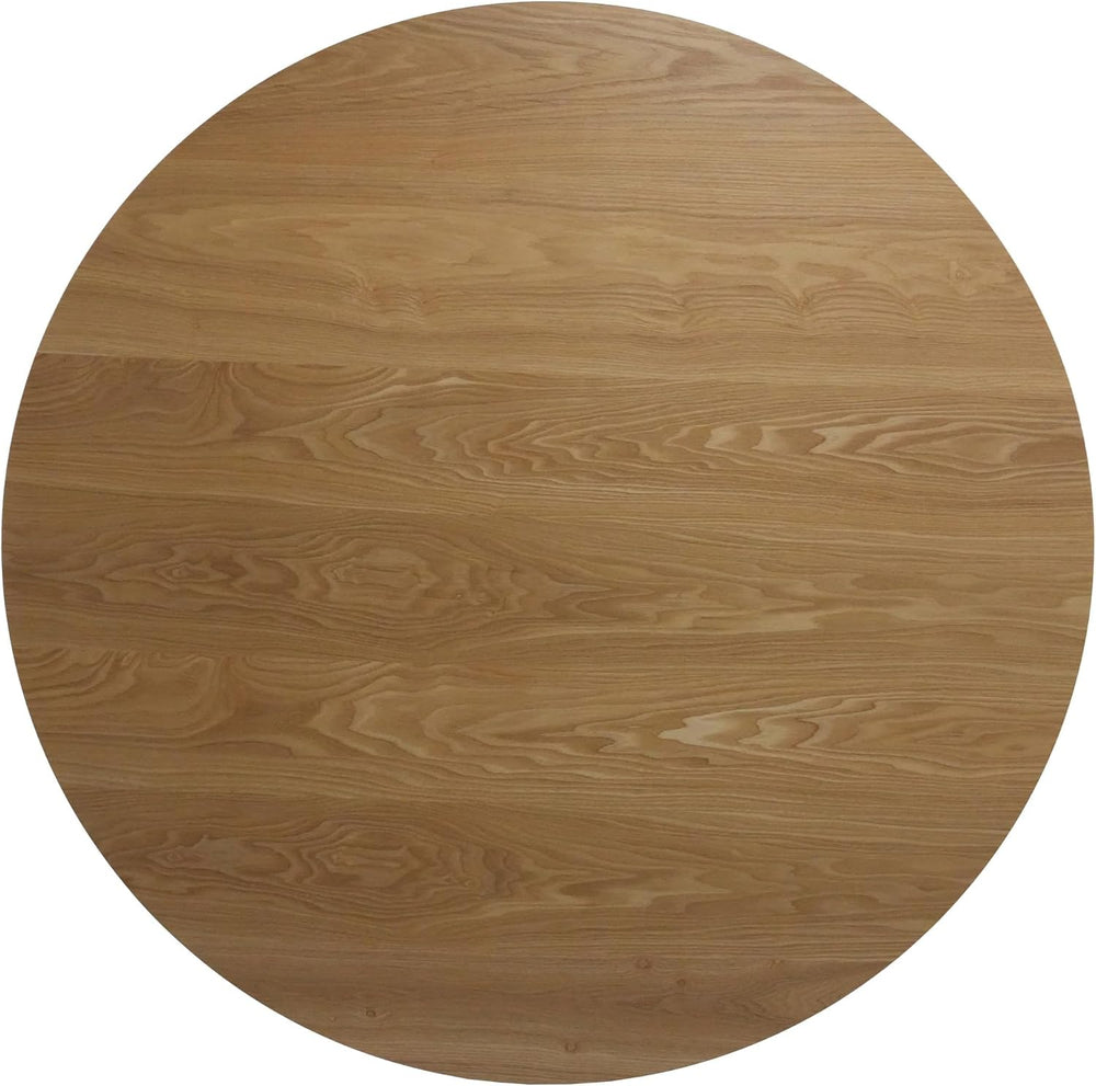 BESTANO 39” Round Solid Wood Dining Table for 4-5 People, Modern Pedestal Din...