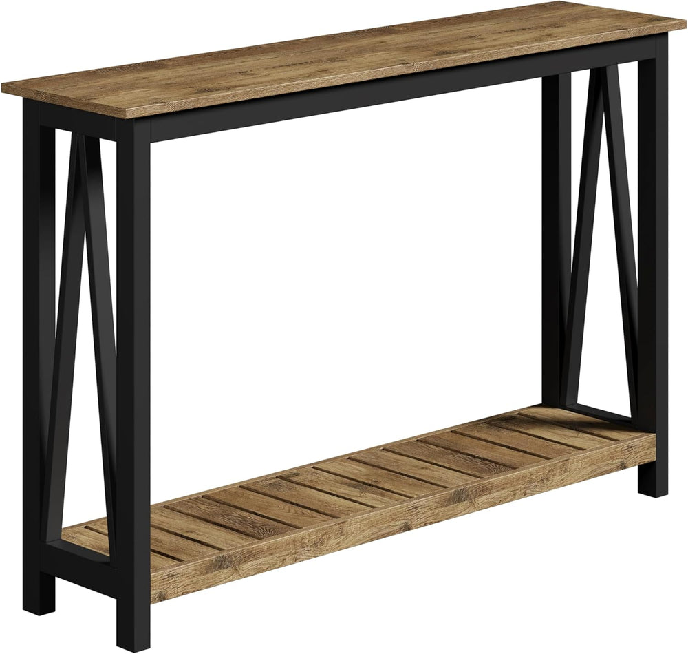 ChooChoo Farmhouse Console Table, Rustic Vintage Narrow Sofa Table for Entryw...