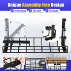 Under Desk Cable Management Tray 2 Pack, Xpatee Wire Management No Screws, Cable Tray with Clamp for Wire Management, Computer Code Rack for Office, Home - No Damage to Desk Black