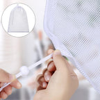 TecUnite 10 Pcs Mesh Bags Drawstring Laundry Bags Large Nylon Mesh Gift Dishwasher Bag with Sliding Drawstring for Kitchen Jewelry Gifts Wedding Favor Home(12 x 16 Inch,White)