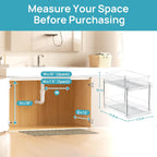 Vtopmart 2 Tier Bathroom Storage Organizer, 2 Pack Clear Under Sink Organizers Vanity Counter Container, Cabinet Drawers Bins, Pull-Out Organization with Track for Pantry, Kitchen