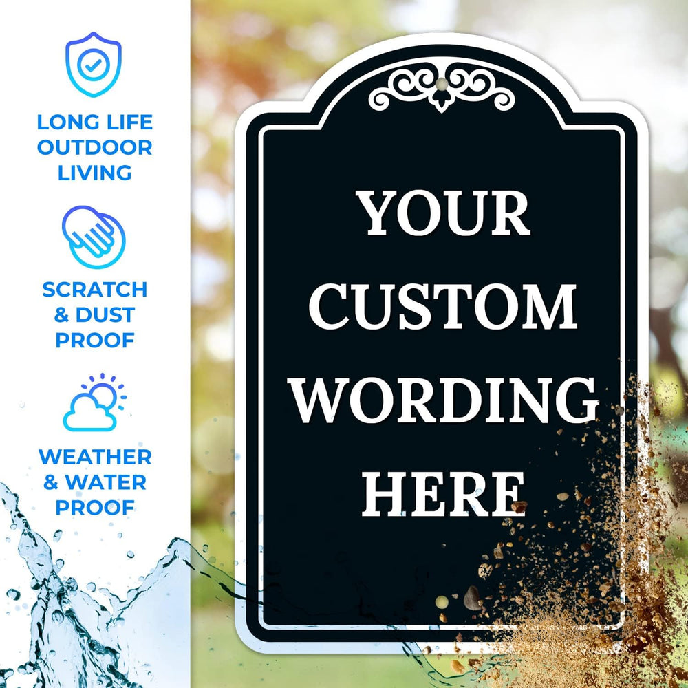Custom Indoor/Outdoor Decorative Sign,Custom Personalized Black Sign, 12x18 I...