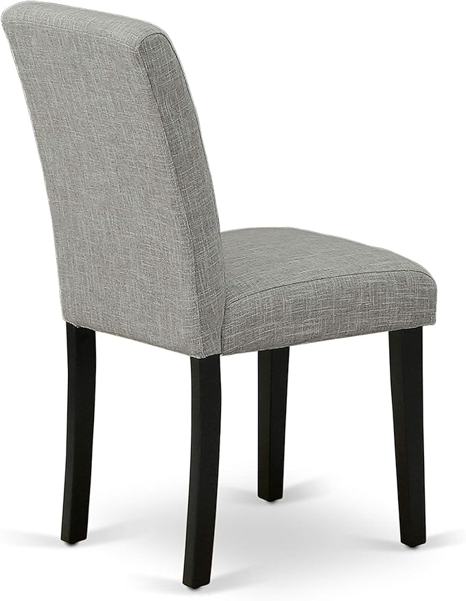 East West Furniture X696AB106-5 5 Piece Modern Dining Table Set Includes a Rectangle Wooden Table with X-Legs and 4 Shitake Linen Fabric Upholstered Parson Chairs, 36x60 Inch, Multi-Color