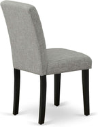 East West Furniture X696AB106-7 7 Piece Modern Dining Table Set Consist of a Rectangle Wooden Table with X-Legs and 6 Shitake Linen Fabric Upholstered Chairs, 36x60 Inch, Multi-Color