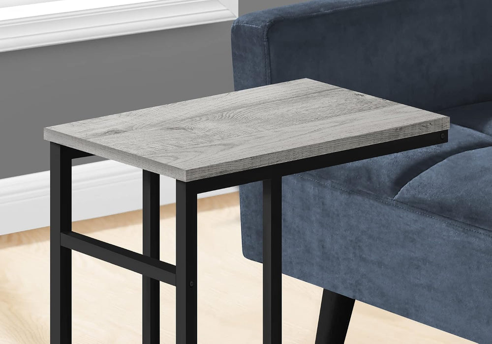 Accent Table, C Shaped, End, Side, Snack, Living Room, Bedroom, Grey Laminate...
