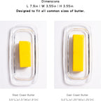 Glass Butter Dish with Cover, Clear Crystal Butter Holder Tray with Lid for Countertop Refrigerator
