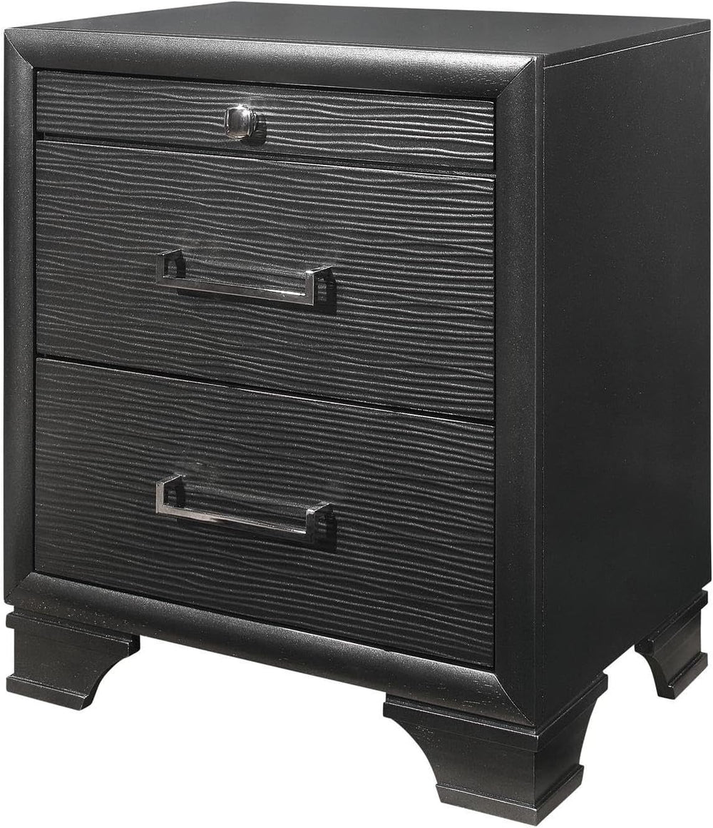 Grey Nightstand with 2-Drawer,for Small Spaces