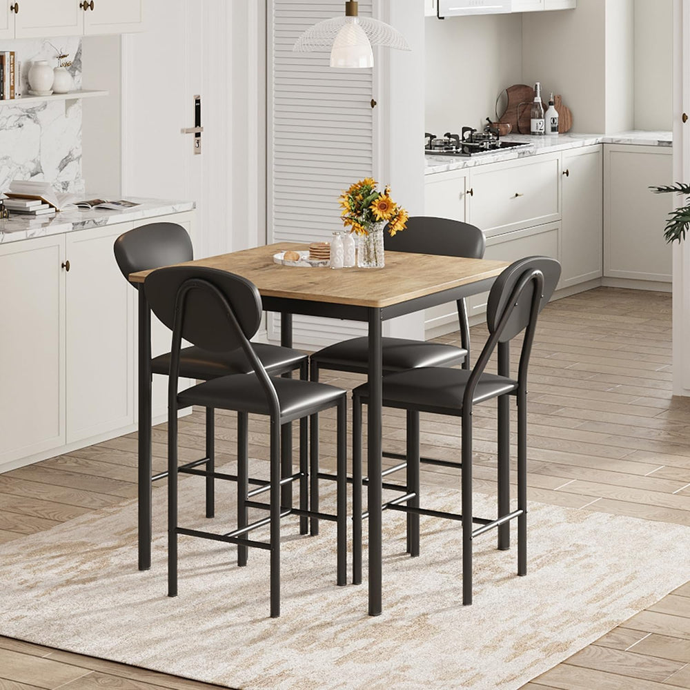 EROMMY Dining Table Set for 4, Modern Kitchen Table and Chairs with PU Leathe...