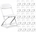 Kids Folding Plastic Chair with Metal Frame, Lightweight Stackable Toddler Chairs for Classroom Table Desk Parties Events Weddings and Home Use, White Pack of 20 Chairs