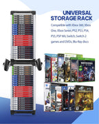 Nargos Video Game Storage Tower, Universal Organizer for PS5/PS4/PS3/PS2, Xbox One/360/Series X/S, Wii, Switch/Switch 2, DVD and Blu-Ray Cases (46 Pcs)
