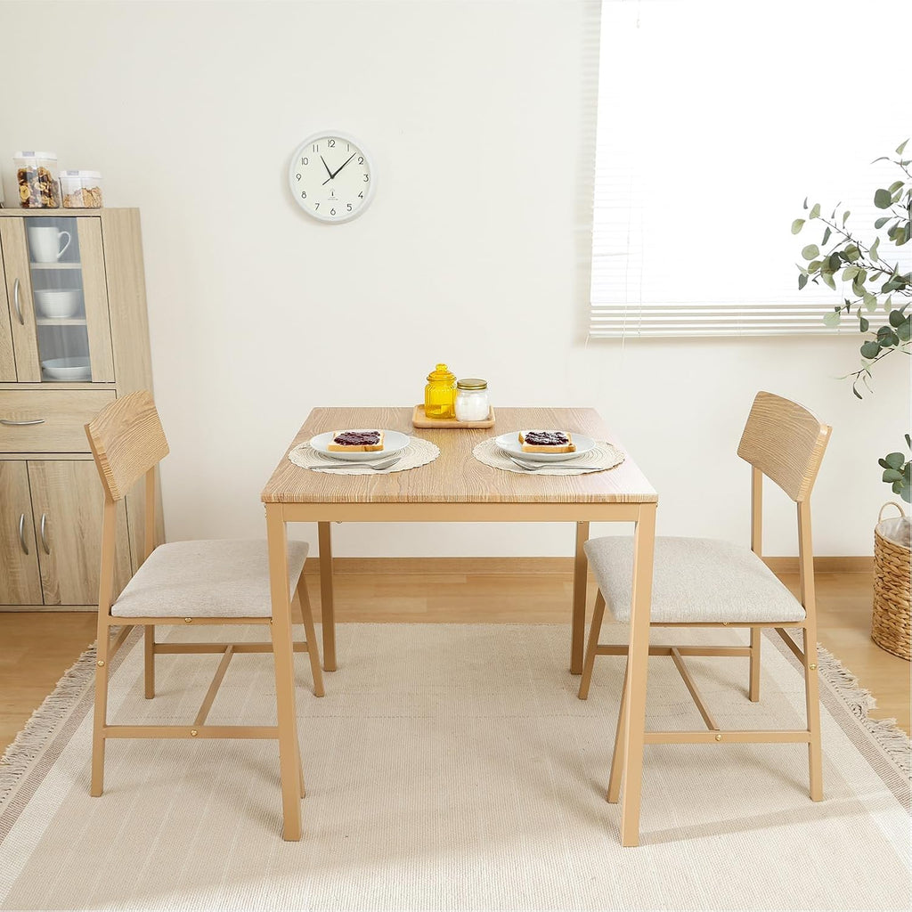不二貿易(Fujiboeki) Fuji Boeki 52359 Dining Table for 2 People, 3-Piece Set, Wooden, Width 27.6 x Depth 27.6 x Height 28.3 inches (70 x 70 x 72 cm), Beige