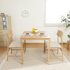 不二貿易(Fujiboeki) Fuji Boeki 52359 Dining Table for 2 People, 3-Piece Set, Wooden, Width 27.6 x Depth 27.6 x Height 28.3 inches (70 x 70 x 72 cm), Beige