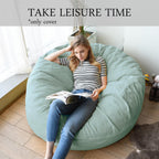 YuppieLife 4FT Replacement Bean Bag Cover, Large Sofa Cover, Light Blue | No Filler, Fill with foam/beans, 300gsm canvas, Sturdy & breathable, Wide opening, Machine washable