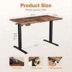 Standing Desk Adjustable Height, 55 x 24 in Electric Sit Stand up Desk for Home Office, Ergonomic Workstation Computer Desk with Two-Piece Desktop, Sit Stand Office Desk, Vintage Brown