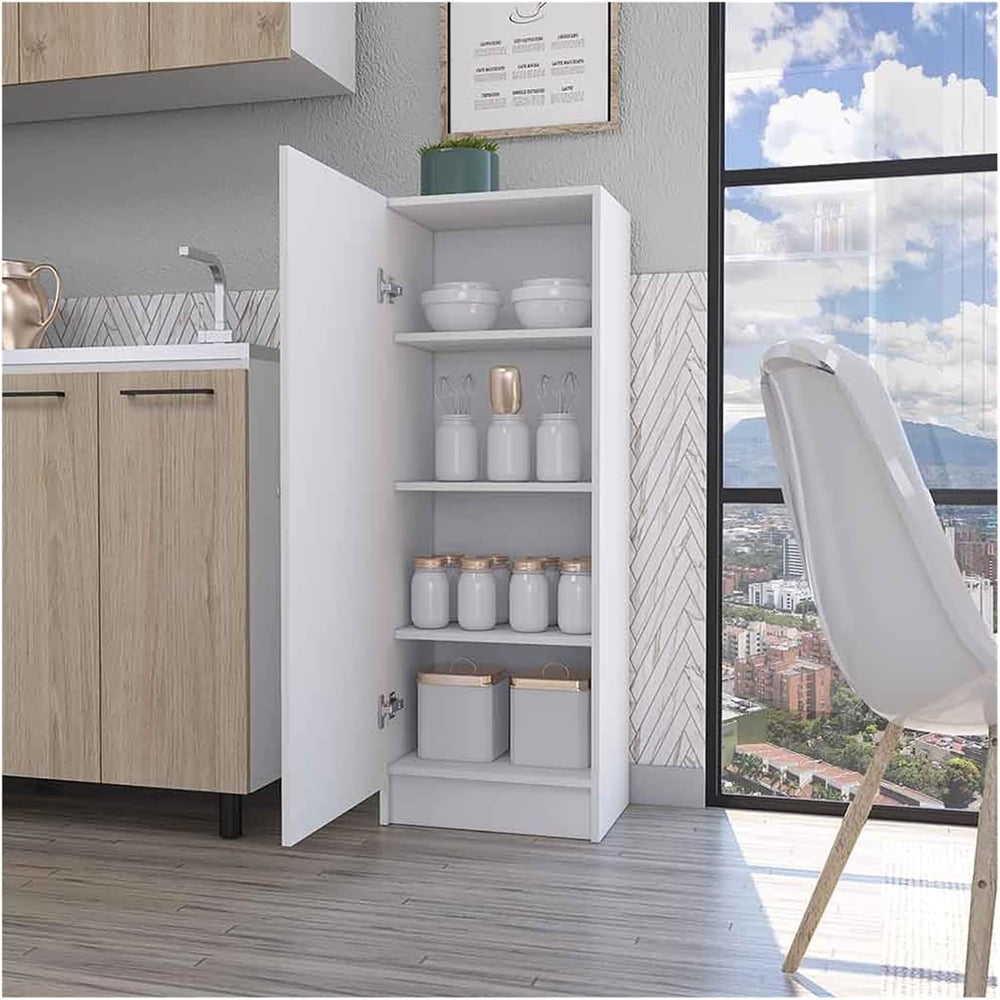 Single Door Pantry, Four Shelves, Small Size, Ample Storage Space,for Kitchen