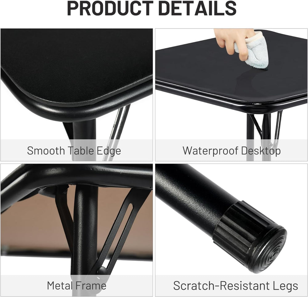 FurnitureR Square Folding Card Table 34 Inch, No Assembly Portable Table for ...