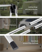 APEXCHASER Clothes Drying Rack Foldable, Stainless Steel Laundry Drying Rack Collapsible, Clothes Hanger for Sweater Baby Clothes Towel for Indoor & Outdoor, Portable Clothes Airer for Travel