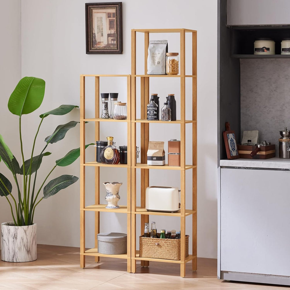 YUFAM 54in Tall Bookshelf 5-Tier Small Narrow Bookcase, Skinny Book Shelf for...