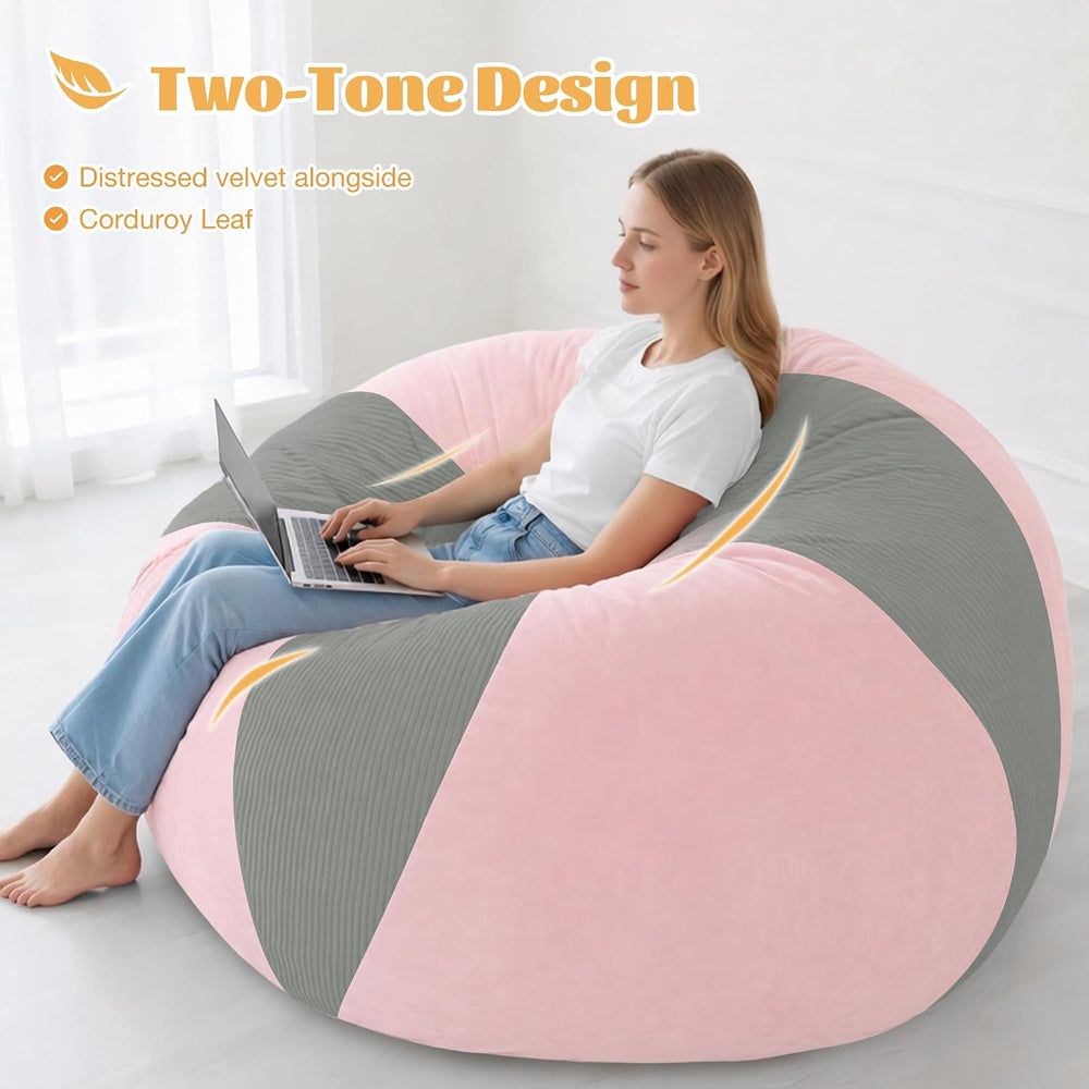 Homguava 6FT Bean Bag Chairs for Adult Teardrop Bean Bag with Memory Foam | B...