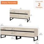 WAMPAT Modern TV Stand for TVs Up to 75 Inch, 2-in-1 Entertainment Center Media Console with Storage Cabinets, TV Console for Living Room, Light Oak