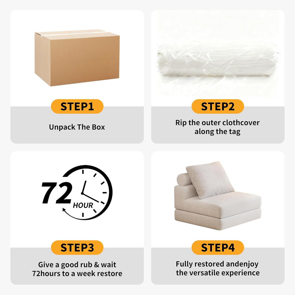 Folding Sofa Bed, 3-in-1 Convertible Sleeper Chair Bed with Pillows, Foldable...