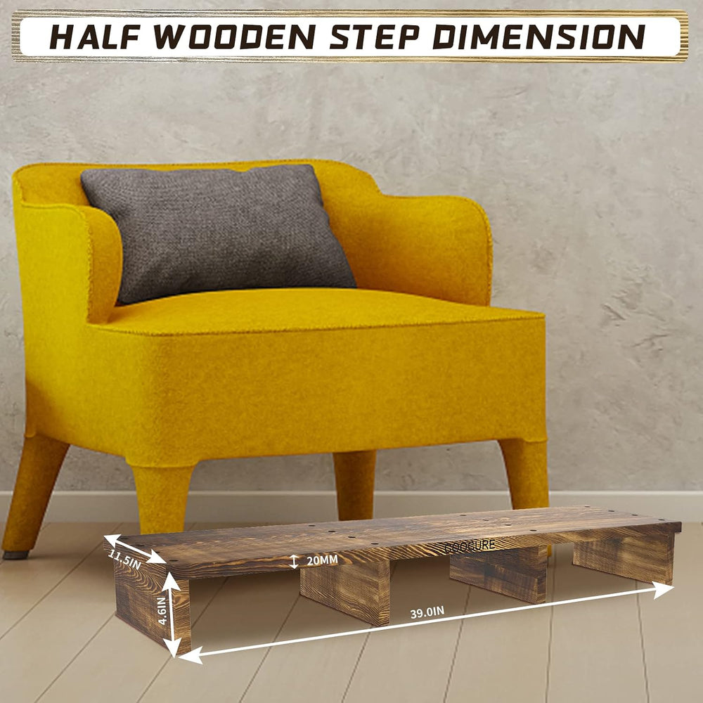 4.6" Height Wooden One Step Stool for High Bed, ketchen, Adult Elderly