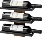 Hoctieon 3-Tier Wall Mount Wine Rack, Wall Mounted Wine Bottle Racks for Display and Storage, Hanging Bottle Holder, for Living Room, Dining Room, Bar, Wine Cellar, Rustic Brown