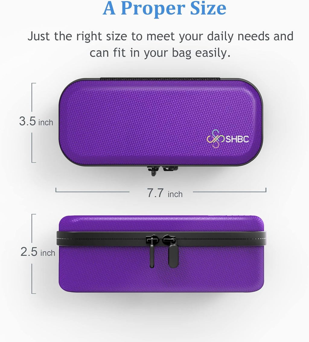 SHBC Medical Cooler Insulin Vial Carrying Travel Case Protector for Diabetic with One Ice Pack Black-Purple