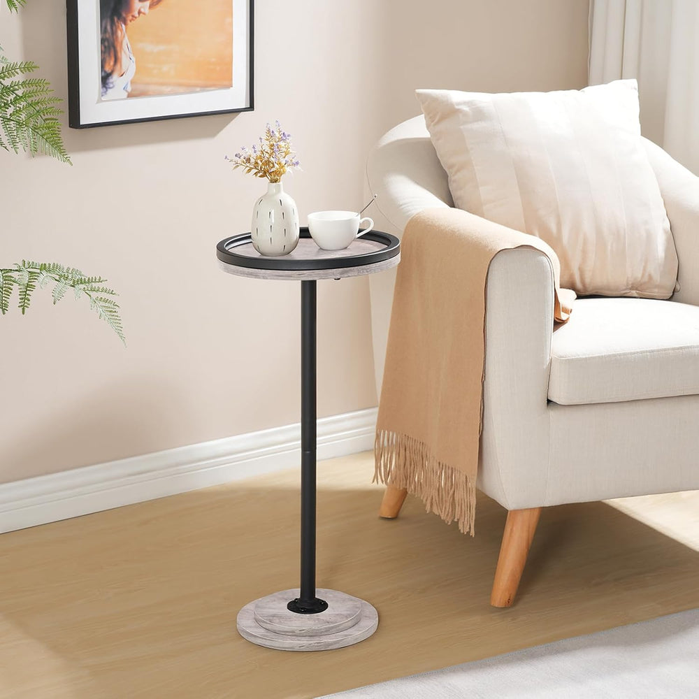 HOOBRO Small Round Side Table, Drink Table, Coffee Martini Table with Pedesta...