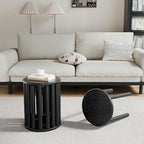 Stackable Stools Set of 4,Wood Stool,18 Inch Stool,Stacking Stools,Nesting Table,Sturdy and Durable,No Installation Required,Top Stackable Round Side Table (Black Barstool)