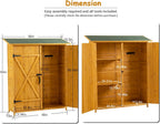 56" x 19.5" x 64" Outdoor Wooden Storage Shed with Lockable Door, Detachable Shelves & Waterproof Asphalt Roof for Garden Tools, Pool Supplies, Lawn Equipment