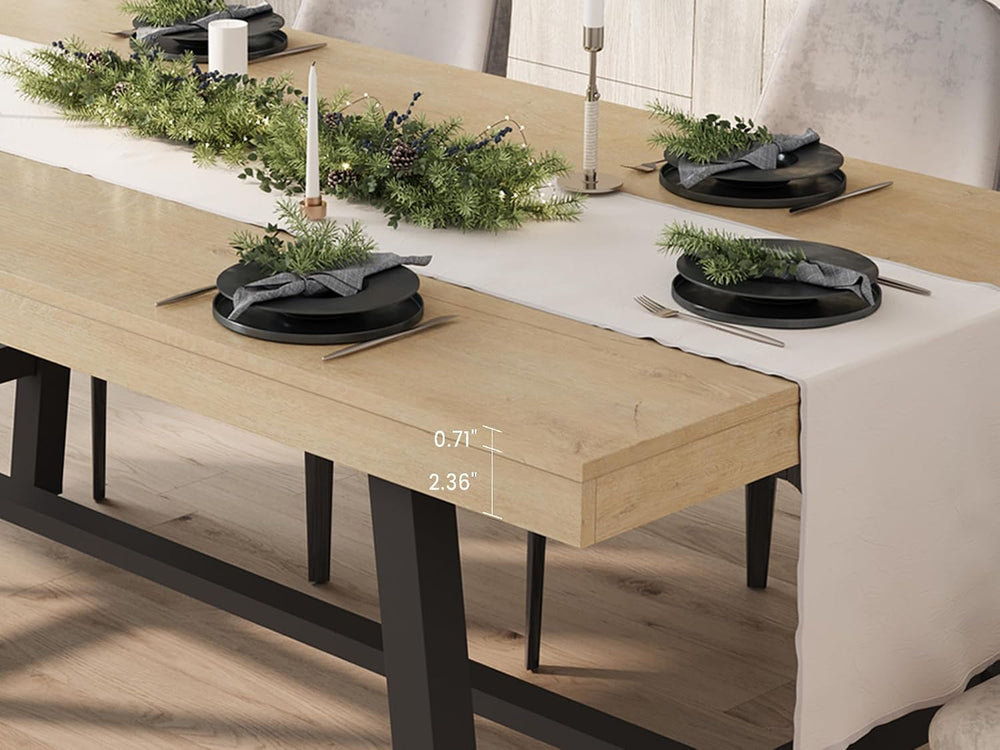 GarveeHome Industrial Dining Table for 4-6 People, 63" Long Large Kitche...