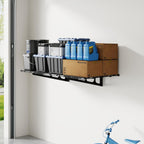FLEXIMOUNTS 2x3ft Garage Shelving Wall-Mounted, 1-Pack Heavy-Duty Wall Shelving, Holds Up to 200 lbs, Garage Storage Rack for Organization & Storage Bins, Black, Classic Series