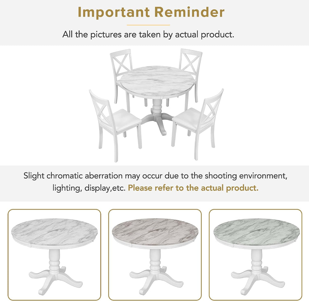 Harper & Bright Designs 5 Pieces Dining Table and Chairs Set for 4 Person...