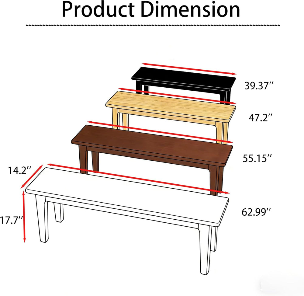 Wilk Wooden Entryway Bench, 39’’ Indoor End of Bed Bench, 100% Solid Oak Wood...