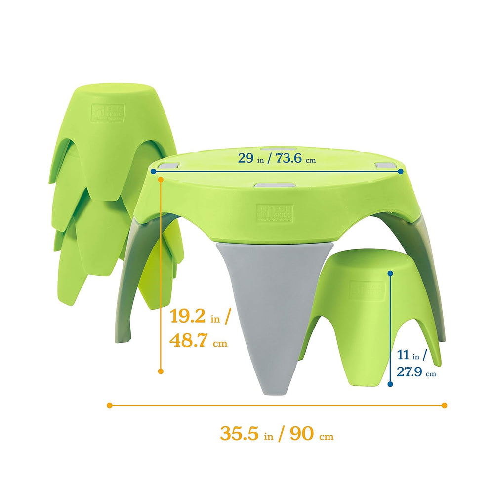 ECR4Kids Ayana Table and Stool Classroom Set, Childrens Furniture, Lime Green...