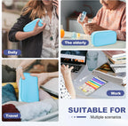 Weekly Pill Organizer 2 Times a Day - Timueetech A6 Waterproof 14 Pill Pouch Bags for Travel, BPA-Free Medicine Storage with Labels & Self-Sealing Design for Vitamins and Supplements, Blue