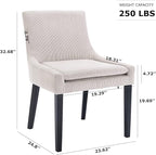 COLAMY Modern Dining Chairs Set of 2, Upholstered Corduroy Accent Side Leisure Chairs with Mid Back and Wood Legs for Living Room/Dining Room-Beige