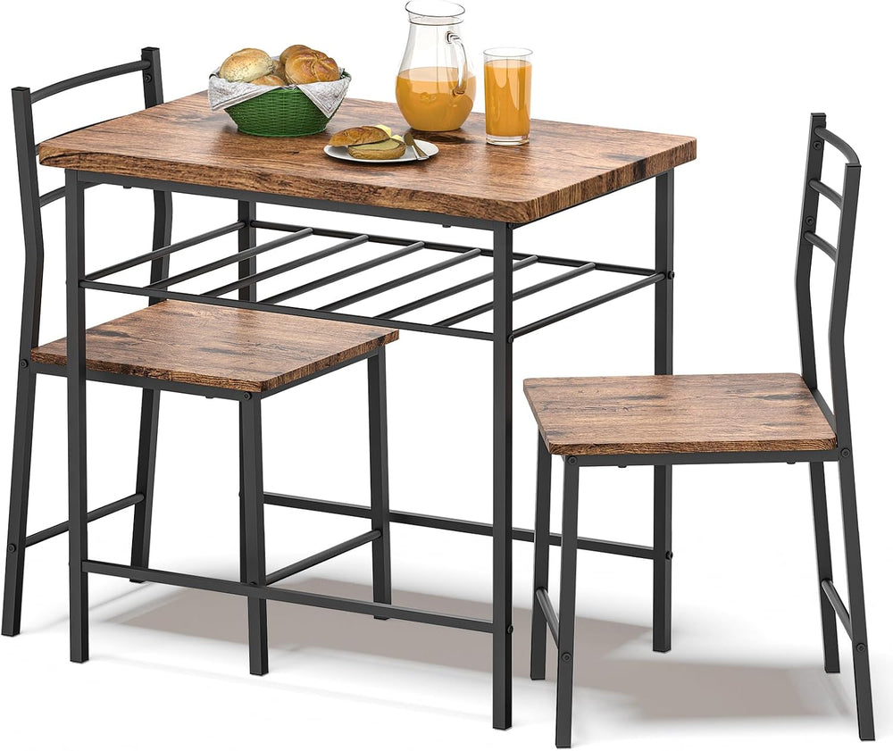 Fenbeli 3 Piece Dining Table Set - Small Kitchen Table & Chair Sets for 2...