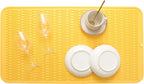 Silicone Dish Drying Mat for Multiple Usage,Easy clean,Eco-friendly,Heat-resistant Silicone Mat for Kitchen Counter or Sink,Refrigerator or Drawer Liner Yellow 4XL 32 inches x 18 inches