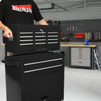 8-Drawer High Capacity Rolling Tool Box with Wheels,Rolling Tool Chest with Drawer,Tool Box on 4 Wheels with Lock, Tool Storage Cabinet Removable Portable Box for Garage Warehouse (Black)