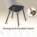 Upholstered Dining Chairs Set of 6, Modern Fabric Kitchen Chairs with Back, Wood Legs for Kitchen Dining Room Restaurant, Camel