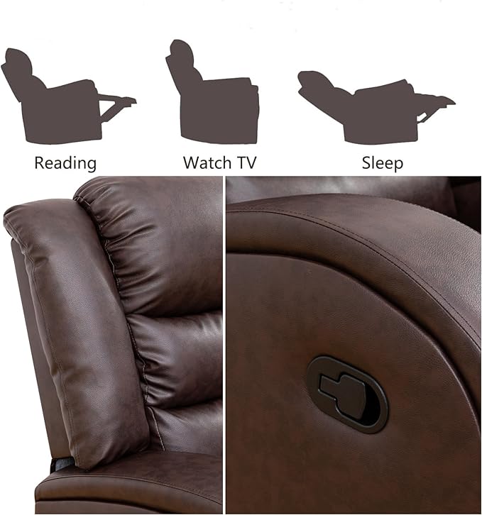 Power Recliner Chair, Leather Recliners with Home Theater Seating, Oversized Single Electric Recliner Sofa Breathable Living Room Chairs for Adults Reading Gaming, Red
