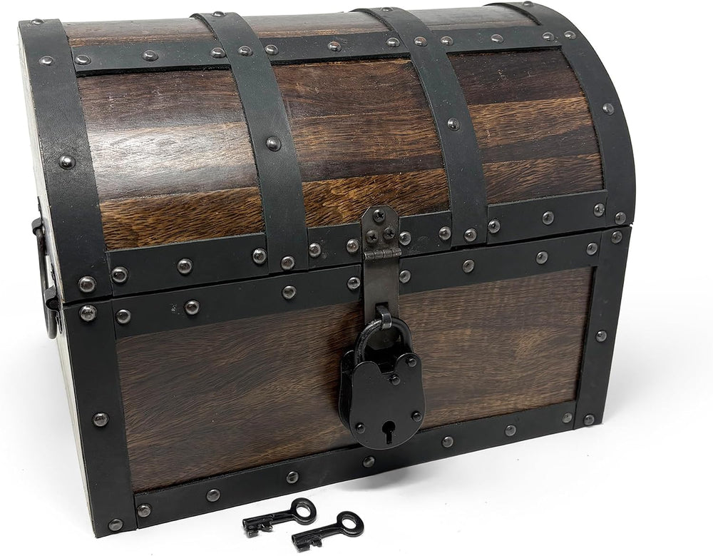 Nautical Cove Handmade Wooden Treasure Chest Storage Box – Deluxe Design with...