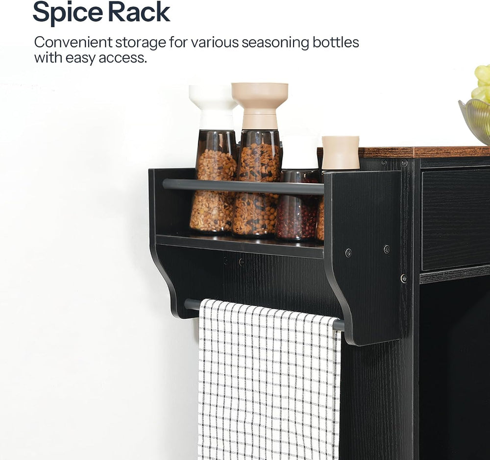 HOOBRO Kitchen Island with Trash Can Storage, Rolling Kitchen Island on Wheel...