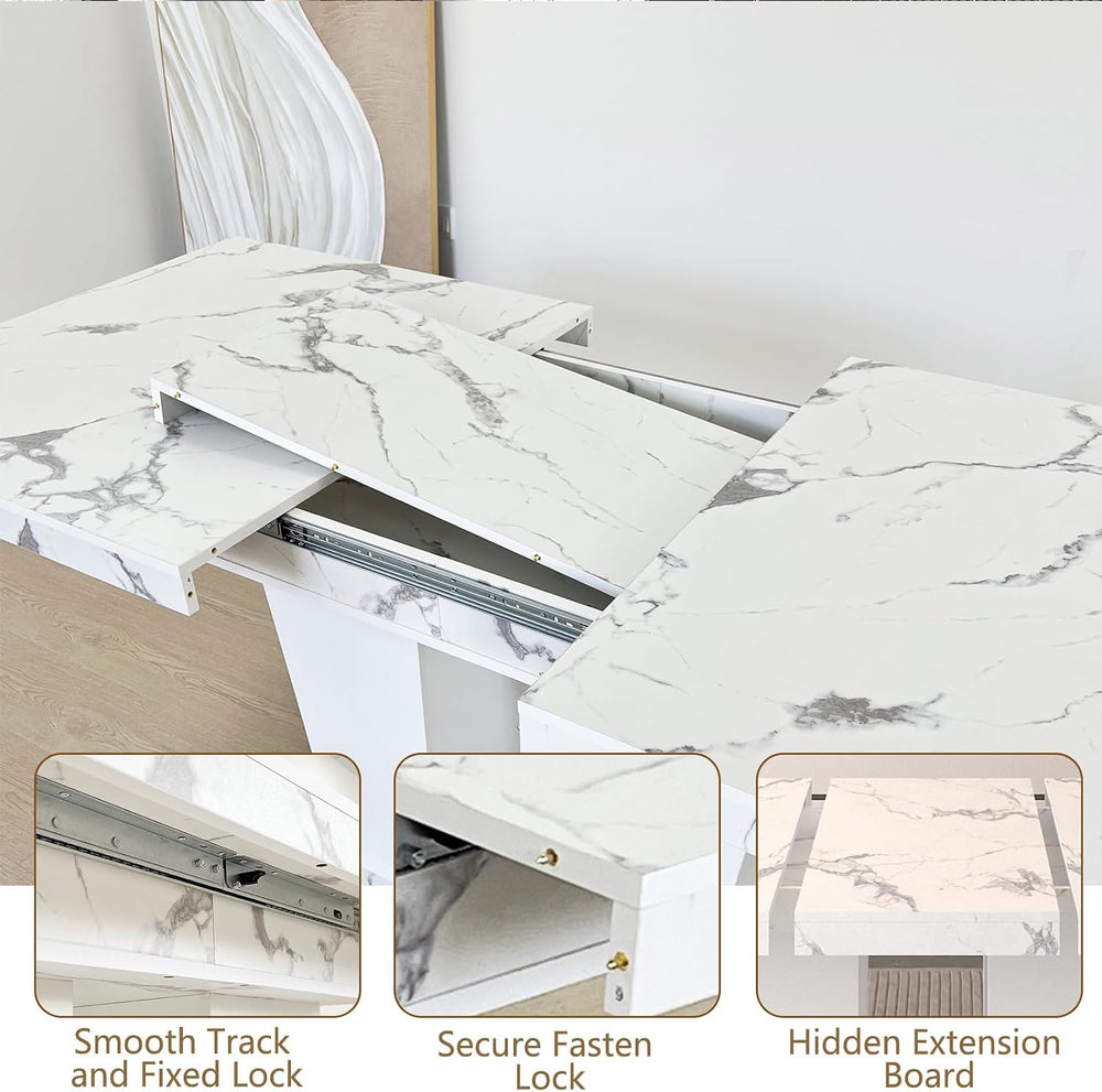 SSLine Rectangular Extendable Dining Table 63"-78.7" Large Conferen...