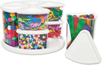 Deflecto Rotating Carousel Craft Organizer, 9-Canister, Includes 3" and 6" Canisters, Removable, Clear, Lids