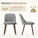 Upholstered Dining Chairs Set of 4, Modern Fabric Kitchen Chairs with Back, Wood Legs for Kitchen Dining Room Restaurant, Grey