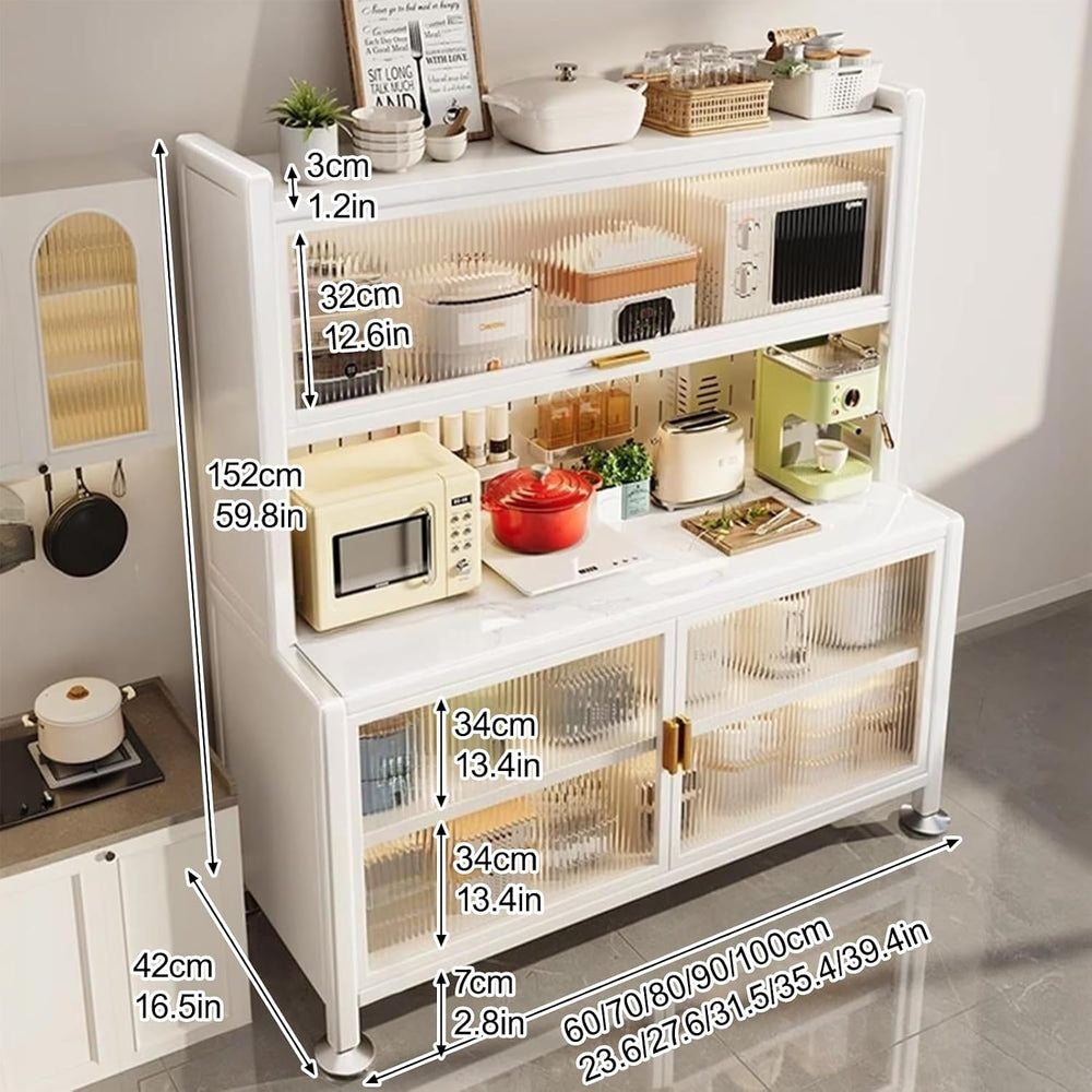 Kitchen Pantry Storage Cabinet, Modern Hutch with Storage Drawers, Coffee Bar...