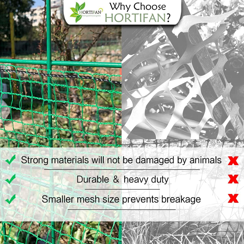 Garden Fencing 4 x 100 FT,0.4" Mesh Plastic Fencing, 50 Zip Ties Included